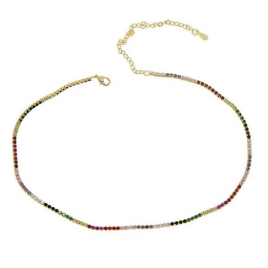Wholesale Tennis Chain Necklace Jewelry Set With Gold Wholesale Tennis Chain Necklace Jewelry Set With Gold